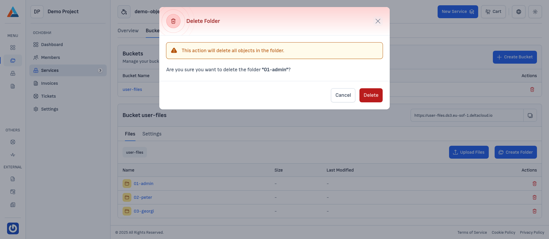Folder Deletion Dialog
